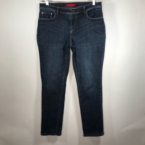 L.L.Bean Women’s Flannel-Lined Jeans Dark Wash Straight Leg Size 12 EUC